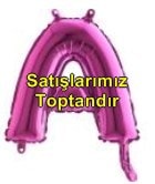 A harfi Fuşya Ruby folyo balon süper kalite 14 inc 38 cm