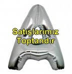 A harfi gümüş gri folyo harf balon 40 inch 100 cm