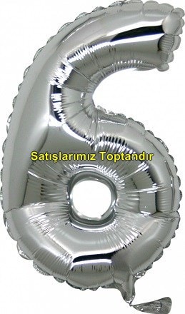 altı rakam Numara gri gümüş folyo İthal kaliteli 14 inc 38 cm folyo balon