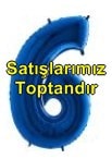 Altı Rakam Mavi folyo rakam balon 40 inch 100 cm
