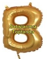 B harfi altın gold folyo balon süper kalite 14 inc 38 cm