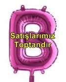 B harfi Fuşya Ruby folyo balon süper kalite 14 inc 38 cm
