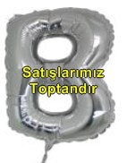 B harfi Gümüş Gri folyo balon süper kalite 14 inc 38 cm