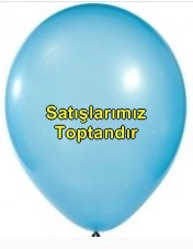 Baskısız 12 inc Metalik Açık Mavi balon