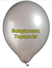 Baskısız 12 inc Metalik Gri Gümüş balon