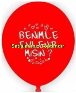 Benimle evlenirmisin lateks kırmızı yuvarlak balon