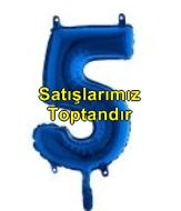 Be rakam Numara Mavi folyo Balon thal kaliteli 14 inc 38 cm folyo balon