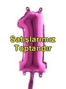 Bir rakam Numara Fuşya ruby folyo İthal kaliteli 14 inc 38 cm folyo balon
