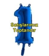Bir rakam Numara Mavi folyo Balon İthal kaliteli 14 inc 38 cm folyo balon