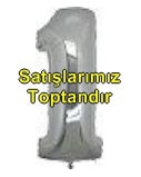 Bir Rakam Gümüş Gri folyo rakam balon 40 inch 100 cm
