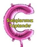 C harfi Fuşya Ruby folyo balon süper kalite 14 inc 38 cm