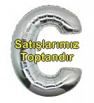 C harfi gümüş gri folyo harf balon 40 inch 100 cm