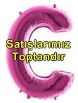 C harfi Pembe Fuşya folyo harf balon 40 inch 100 cm