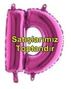 D harfi Fuşya Ruby folyo balon süper kalite 14 inc 38 cm