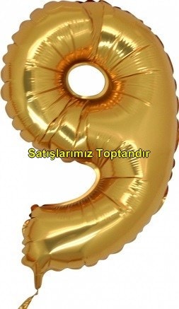 Dokuz rakam altn gold folyo thal kaliteli 14 inc 38 cm folyo balon