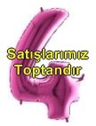 Dört Rakam Pembe Fuşya folyo rakam balon 40 inch 100 cm