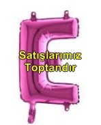 E harfi Fuşya Ruby folyo balon süper kalite 14 inc 38 cm