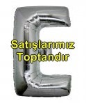 E harfi gümüş gri folyo harf balon 40 inch 100 cm