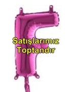 F harfi Fuşya Ruby folyo balon süper kalite 14 inc 38 cm