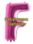 F harfi Pembe Fuşya folyo harf balon 40 inch 100 cm