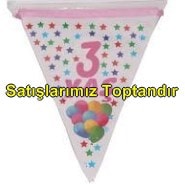 3 yaş kız pembe flama parti malzemesi