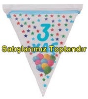 3 yaş mavi flama erkek parti malzemesi