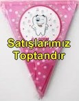 İlk dişim flama pembe kız bebek parti malzemesi