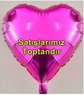 Fuşya folyo kalp balon 24 inç