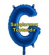 G harfi Mavi Folyo balon sper kalite 14 inc 38 cm