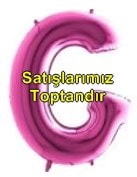 G harfi Pembe Fuşya folyo harf balon 40 inch 100 cm