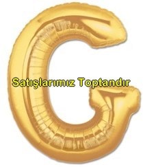 G harfi Sarı Altın Gold folyo harf balon 40 inch 100 cm