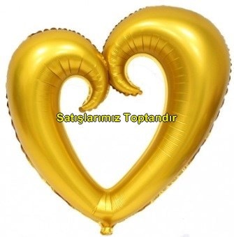 Gold altın içi boş kalp folyo balon 80 cm
