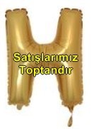 H harfi altın gold folyo balon süper kalite 14 inc 38 cm