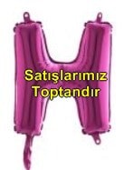 H harfi Fuşya Ruby folyo balon süper kalite 14 inc 38 cm
