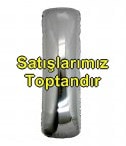 I harfi gümüş gri folyo harf balon 40 inch 100 cm