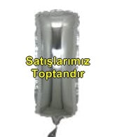 I harfi Gümüş Gri folyo balon süper kalite 14 inc 38 cm
