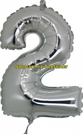 İki rakam Numara gri gümüş folyo İthal kaliteli 14 inc 38 cm folyo balon