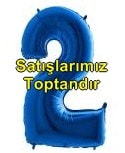 İki Rakam Mavi folyo rakam balon 40 inch 100 cm