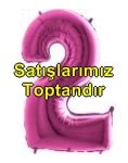 İki Rakam Pembe Fuşya folyo rakam balon 40 inch 100 cm