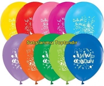 İyiki doğdun baskılı 12 inc balon karışık renk gönderilir