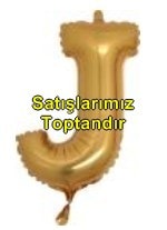J harfi altın gold folyo balon süper kalite 14 inc 38 cm