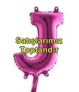 J harfi Fuşya Ruby folyo balon süper kalite 14 inc 38 cm