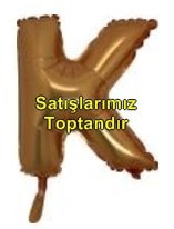 K harfi altın gold folyo balon süper kalite 14 inc 38 cm