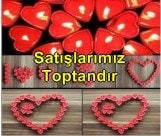 Kalp kırmızı tealight mum 25 adet