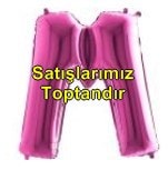 M harfi Pembe Fuşya folyo harf balon 40 inch 100 cm