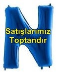 N harfi Sarı Altın Gold folyo harf balon 40 inch 100 cm