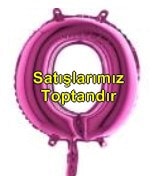 O harfi Fuşya Ruby folyo balon süper kalite 14 inc 38 cm