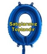 O harfi Mavi Folyo balon süper kalite 14 inc 38 cm