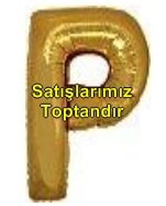 P harfi altın gold folyo balon süper kalite 14 inc 38 cm