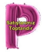 P harfi Pembe Fuşya folyo harf balon 40 inch 100 cm